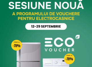 Programul EcoVoucher sprijină alte 5.802 familii să înlocuiască electrocasnicele vechi cu altele eficiente energetic, în sesiunea din septembrie